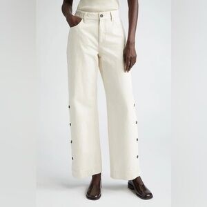 Lafayette 148 Wyckoff Wide-Leg Jeans • Size 29 • Washed Ecru • High Rise